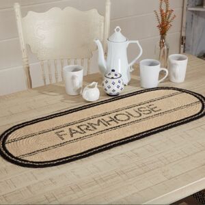 Farmhouse Jute Braided Table Runner Charming Cottagecore Modern Country Rustic